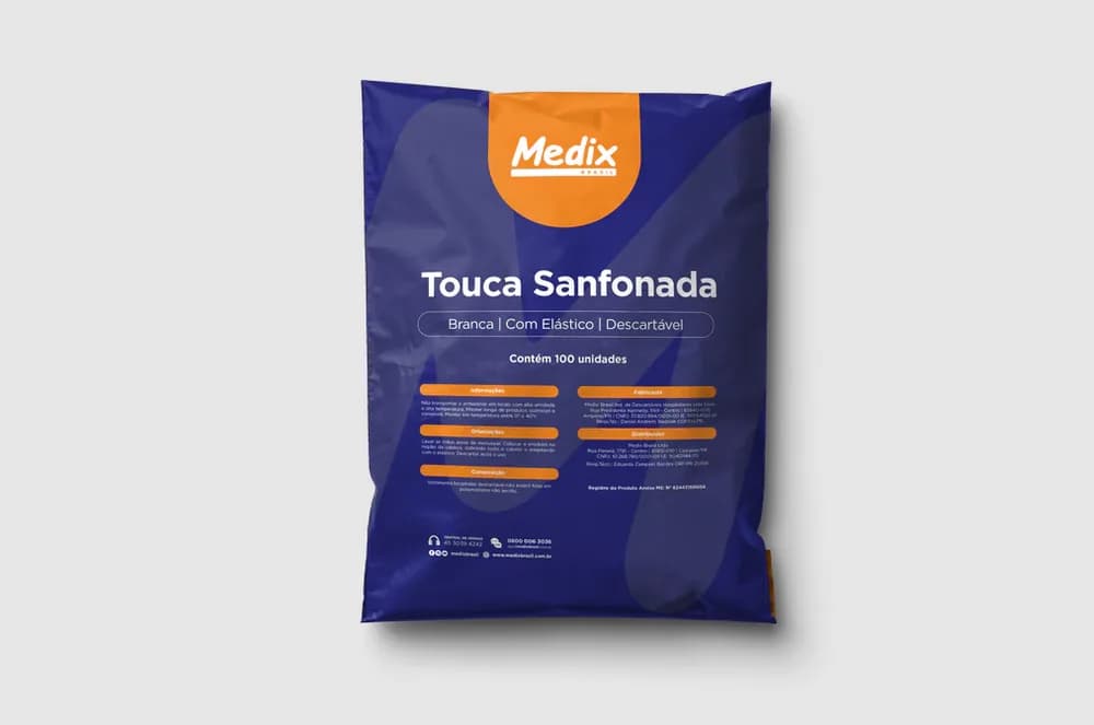 Touca Sanfonada Descartável com Elástico