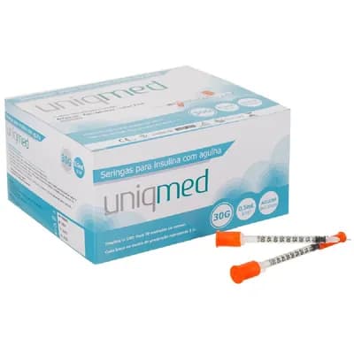 Seringas para Insulina 0,5mL com Agulha 8mm x 0,30mm