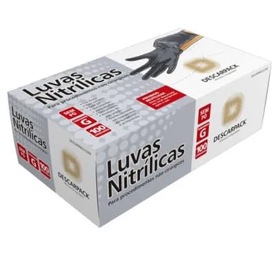 Luva de Nitrilo Preta Grande