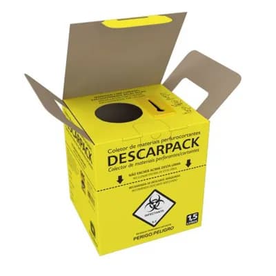 Caixa Coleta Mat Perfuro-Cortante 1,5 Litros