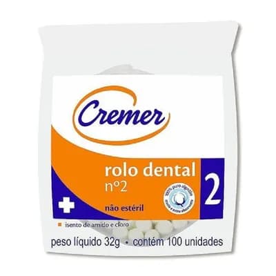 Algodão Rolete Dental Número 2