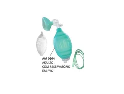Reanimador Manual Silicone com Reservatório PVC e Máscara VNI Silicone N5 – Adulto