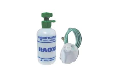 Umidificador para Oxigênio com Frasco Plástico 250 ml, Extensão e Máscara Adulto