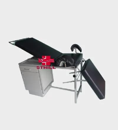 Mesa Ginecológica com Leito em Chapa, Encosto Reclinável e Armário Integrado